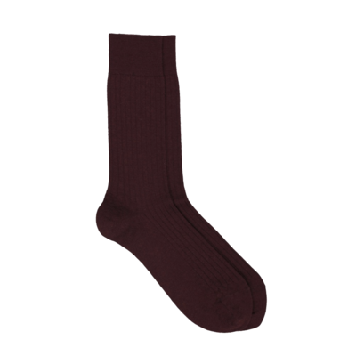 Merino Wool Fluted Socks Burgundy